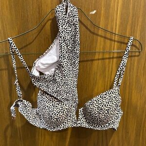 Shade & Shore Black and White Spotted Bikini Top